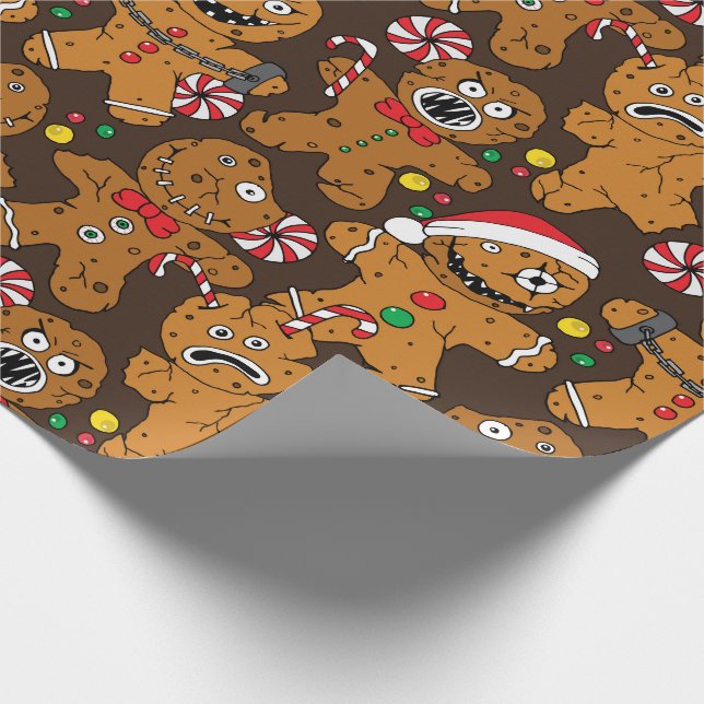 Papel De Regalo Navidades Malvado hombre jengibre (Esquina)