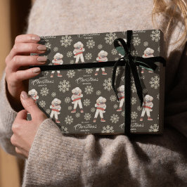 Papel De Regalo Navidades marrones de cangrejo de color de agua