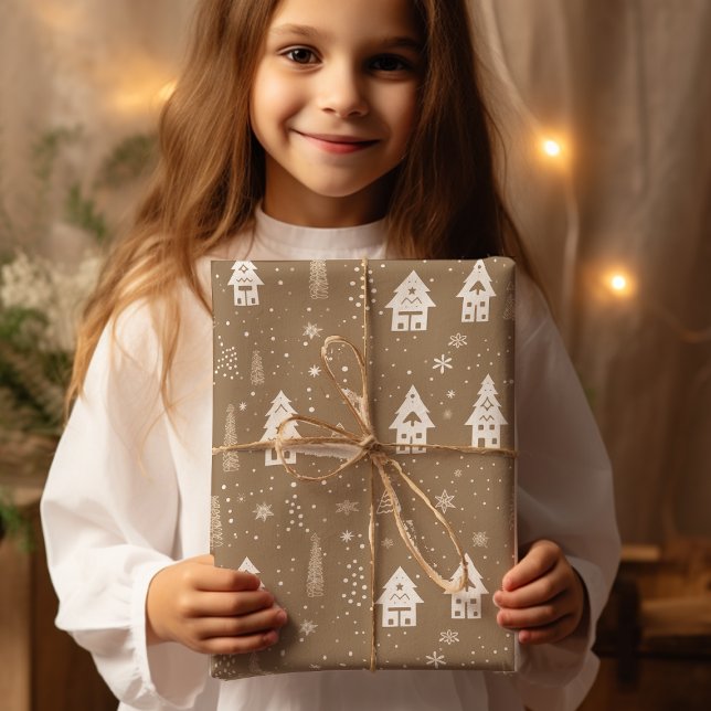 Papel De Regalo Navidades Marrones Y Blancos (Subido por el creador)