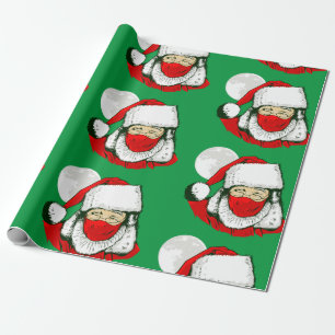 Papel De Regalo navidades mascarilla santa claus luna