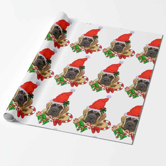 Papel De Regalo Navidades Mastiff de Inglaterra (Desenrollado)