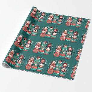 Papel De Regalo Navidades Matryoshka Nesting Doll WrapPaper