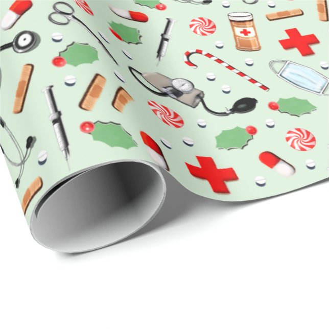 Papel De Regalo Navidades médicos (Esquina del rollo)
