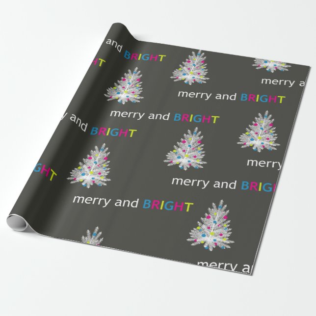 Papel De Regalo Navidades merry y brillantes (Desenrollado)