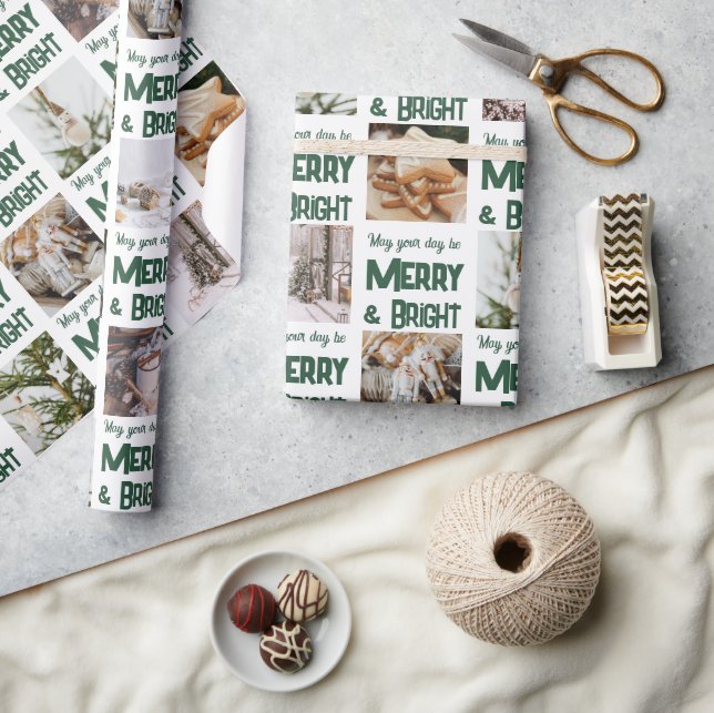 Papel De Regalo navidades 🎄 Merry y Brillantes 🎁 foto de Persona (Artesanía)