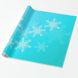 Papel De Regalo Navidades Minimalistas de Blue White Snowflakes