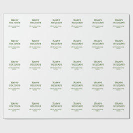 Papel De Regalo Navidades mínimos de vacaciones felices verdes