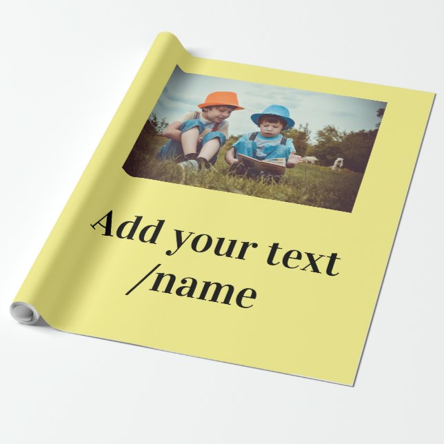 Papel De Regalo navidades mínimos simples añadir tu texto de foto  (Desenrollado)