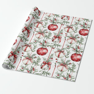 Papel De Regalo Navidades Mistletoe Bauble Greenery