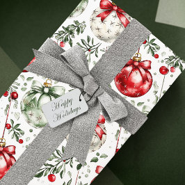 Papel De Regalo Navidades Mistletoe Bauble Greenery