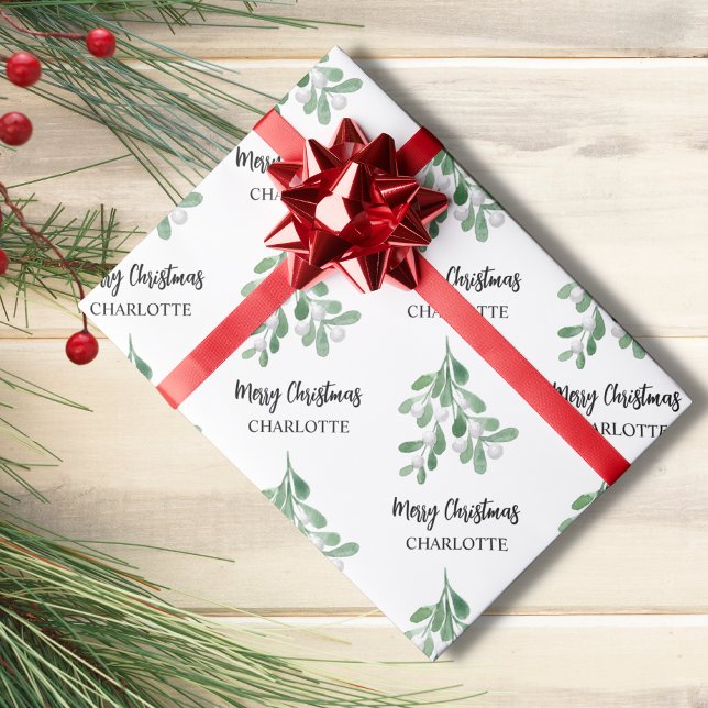 Papel De Regalo Navidades Mistletoe Personalizados (Subido por el creador)