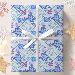 Papel De Regalo Navidades modernos Amor botánico Paz Esperanza