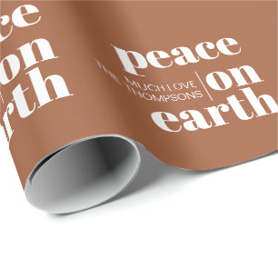 Papel De Regalo Navidades modernos azules personalizados de Peace