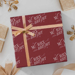 Papel De Regalo Navidades modernos con un elegante guión rojo bril
