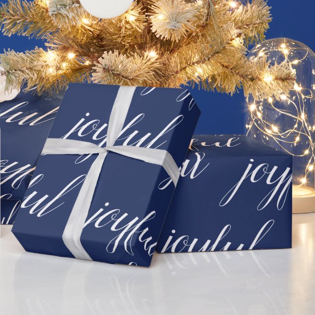 Papel De Regalo Navidades modernos de azul alegre (Vacaciones)