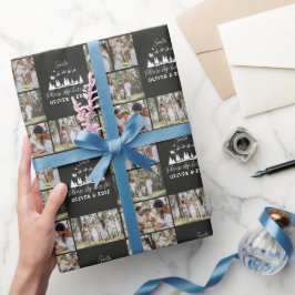 Papel De Regalo Navidades modernos de fotos multicolores negros