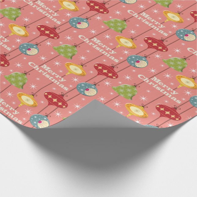 Papel De Regalo Navidades modernos de mediados del siglo XX Bauble (Esquina)