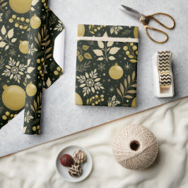 Papel De Regalo Navidades modernos de negro y oro