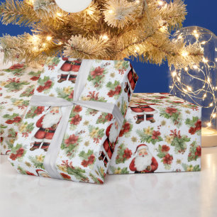 Papel De Regalo Navidades modernos de Santa Claus Winter Berries