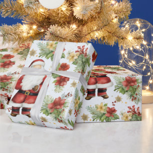 Papel De Regalo Navidades modernos de Santa Claus Winter Berries