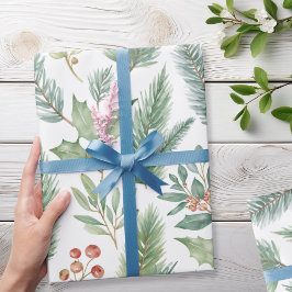 Papel De Regalo Navidades modernos Patrón floral de vacaciones de
