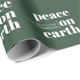 Papel De Regalo Navidades modernos personalizados de Peace On Eart