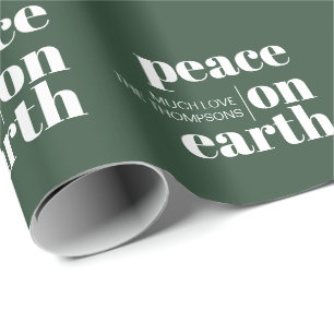 Papel De Regalo Navidades modernos personalizados de Peace On Eart