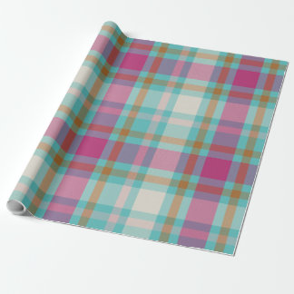 Papel De Regalo Navidades modernos Plaid tartan retro agua rosa ca