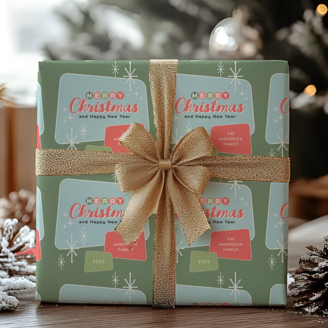 Papel De Regalo Navidades modernos retro de mediados de siglo (Subido por el creador)