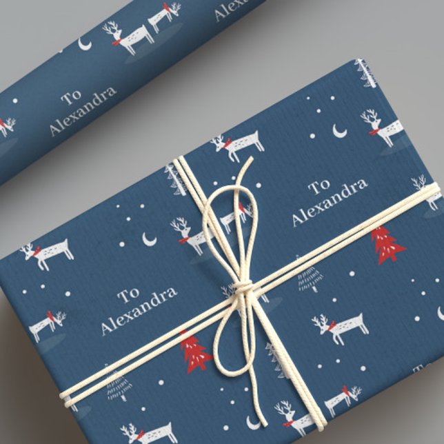 Papel De Regalo Navidades modernos Winter Woodland personalizado (Subido por el creador)