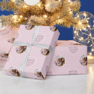 Papel De Regalo Navidades modernos y elegantes de color rosa