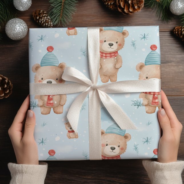 Papel De Regalo Navidades modernos y elegantes Teddy Bear (Subido por el creador)