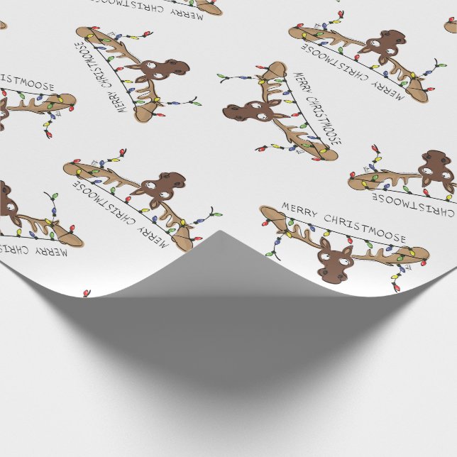 Papel De Regalo Navidades Moose, un animal festivo gracioso (Esquina)