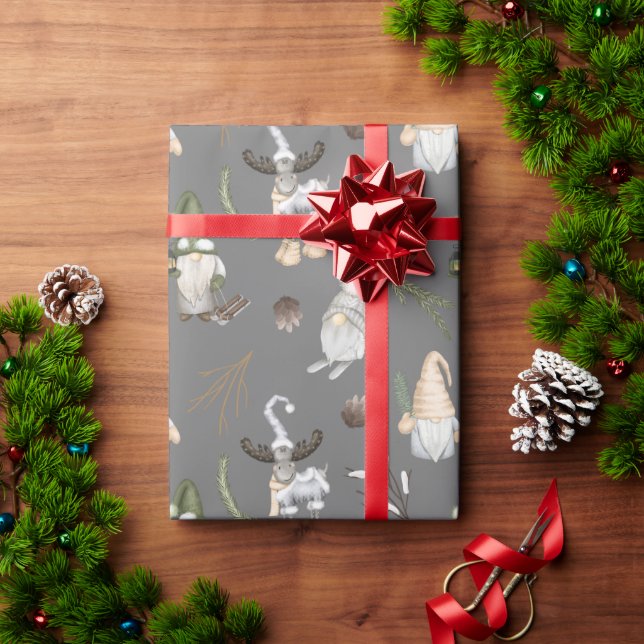 Papel De Regalo Navidades Moose y Gnomes (Regalo de vacaciones)