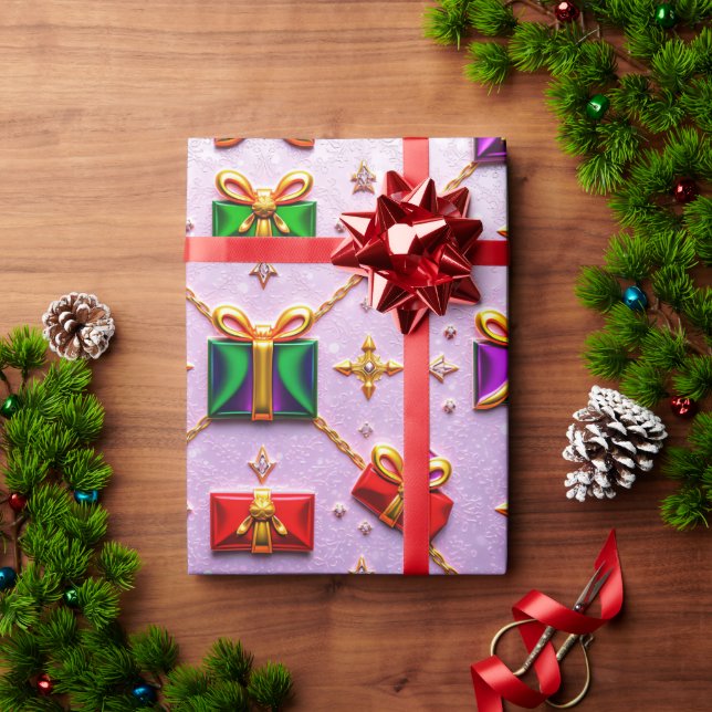 Papel De Regalo ~ Navidades multicolores Regalos ~ (Regalo de vacaciones)
