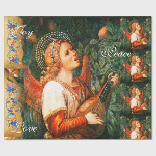 Papel De Regalo Navidades MUSICALES ANGEL, PARCHE JOY PEACE LOVE