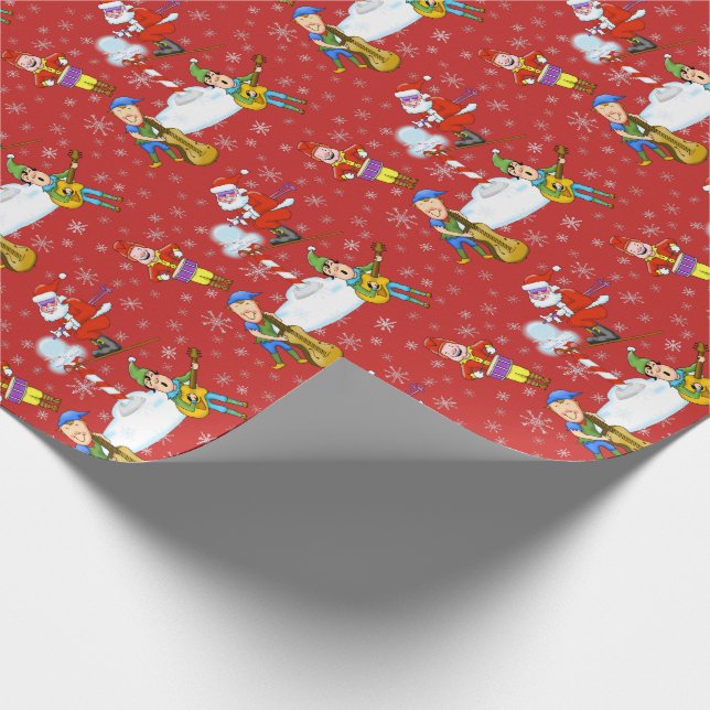 Papel De Regalo Navidades músicos Elves y Santa Wraping Paper (Esquina)