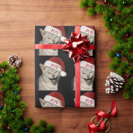 Papel De Regalo Navidades muy graciosos de fotos de Santa Cat Laug