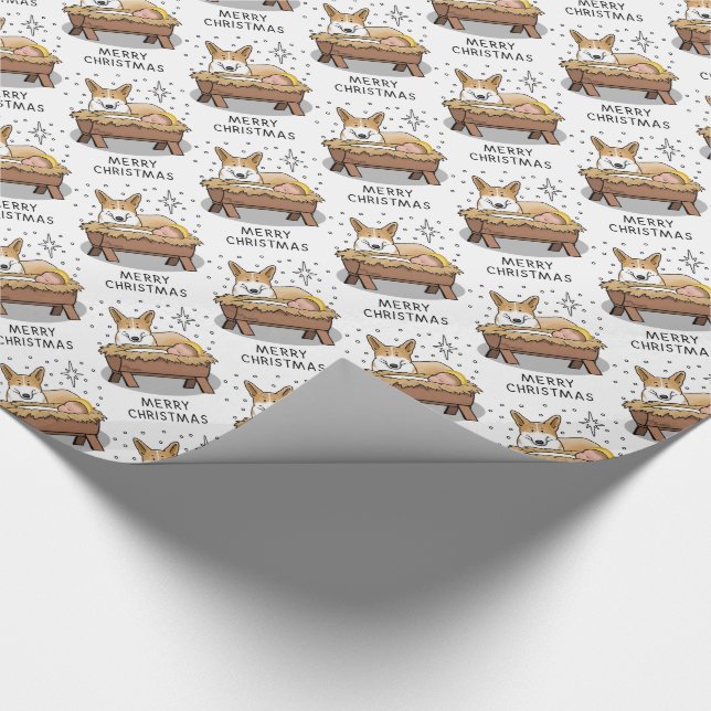 Papel De Regalo Navidades Natividad Pembroke Welsh Corgi (rojo1) D (Esquina)