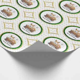 Papel De Regalo Navidades Natividad Pembroke Welsh Corgi (rojo1) D