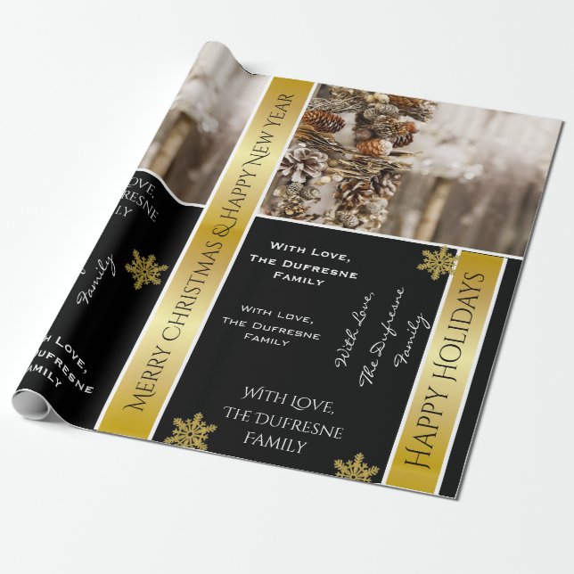 Papel De Regalo Navidades naturales personalizados (Desenrollado)