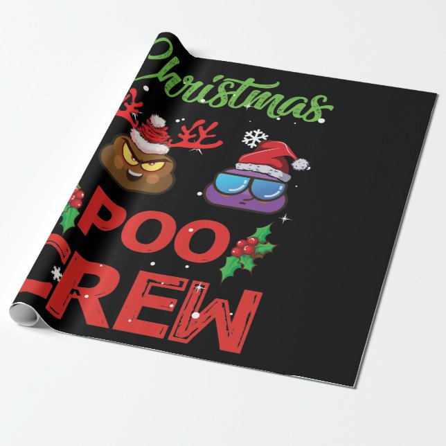 Papel De Regalo Navidades Navidades de la tripulación de poo Emoji (Desenrollado)