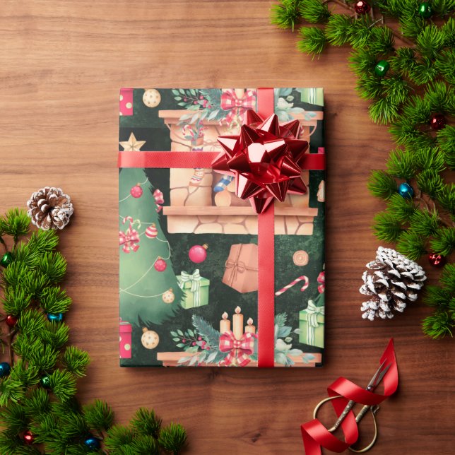 Papel De Regalo Navidades navideños navideños navideños vacíos (Regalo de vacaciones)