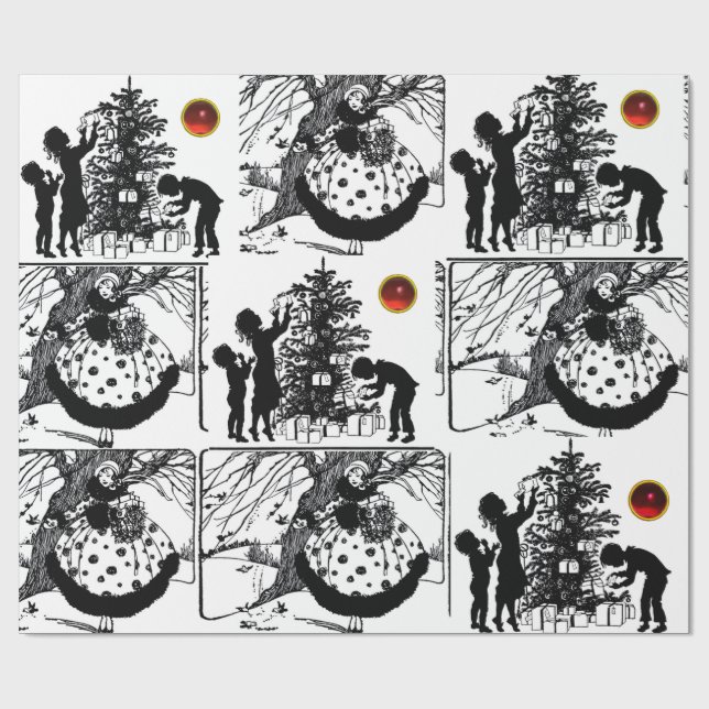 Papel De Regalo Navidades NEGROS Y BLANCOS, Gemstones (Superficie plana)