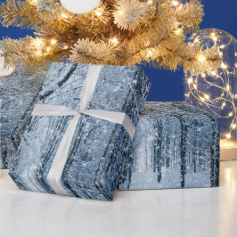 Papel De Regalo Navidades nevan a través de los árboles envueltos