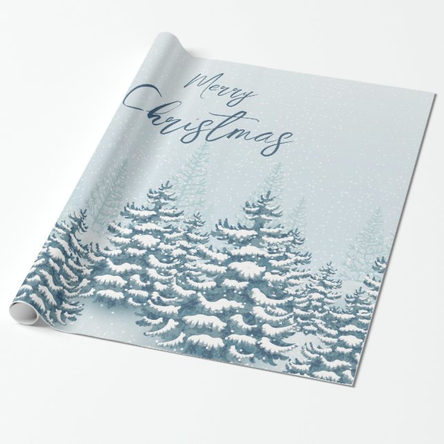 Papel De Regalo Navidades nevan abeto (Desenrollado)