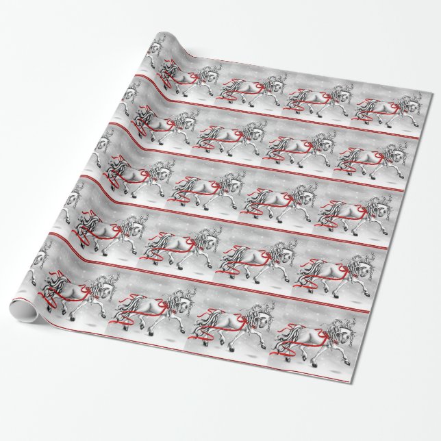 Papel De Regalo Navidades Nieve Bells (Desenrollado)