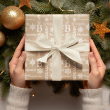 Navidades Nieve Repetir nombre Kraft Personalizado