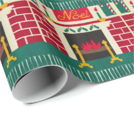 Papel De Regalo Navidades Noel reemplazan a Crochet de Oro Verde R