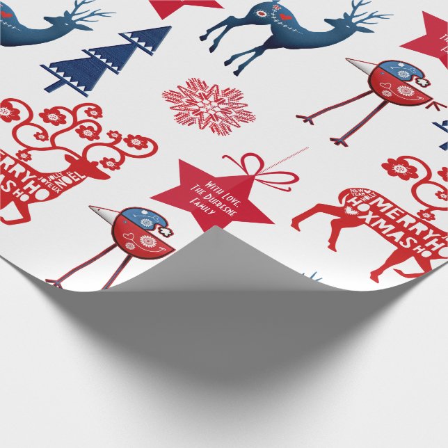 Papel De Regalo Navidades nórdicos personalizados (Esquina)